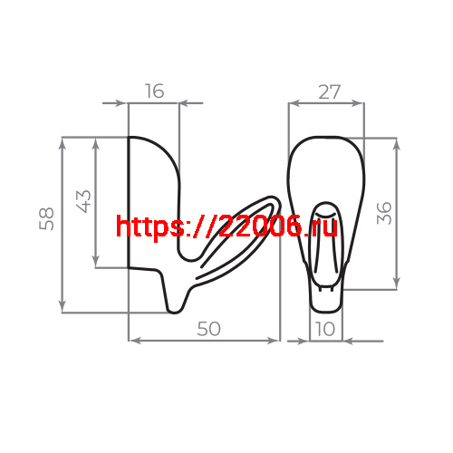 Крючок Ajax (Аякс) настенный MB-LM/K-001 GP золото фото 7 Крючок Ajax (Аякс) настенный MB-LM/K-001 GP золото фото 7