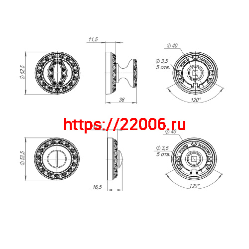 Ручка Punto (Пунто) поворотная BK6.R.MT53 (BK6 MT) OS-9 античное серебро фото 2 Ручка Punto (Пунто) поворотная BK6.R.MT53 (BK6 MT) OS-9 античное серебро фото 2