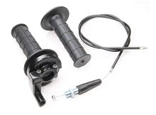 Ручки руля газа в сборе универсальная с грипсами и корпусом + трос L-1000