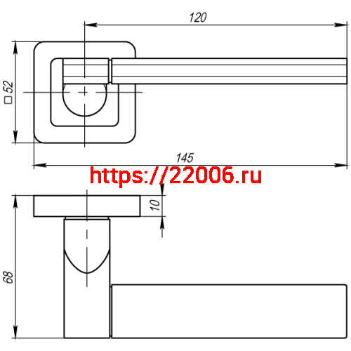 Ручка Punto (Пунто) раздельная K.QR52.GALAXY (GALAXY QR) GR/CP-23 графит/хром фото 3