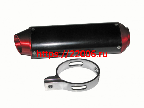 Глушитель эллипс черный с кронштейном 32мм Глушитель эллипс черный с кронштейном 32мм