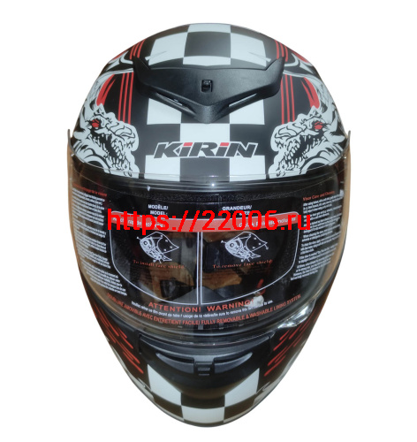 Шлем интеграл KIRIN K-22, черный, черн-крас матовый, черн-крас, размер L фото 5