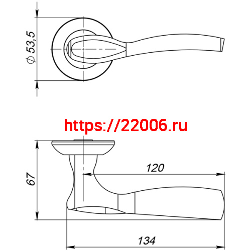 Ручка Ajax (Аякс) раздельная R.JR54.SILVA (SILVA JR) SN/CP-3 матовый никель/хром фото 3 Ручка Ajax (Аякс) раздельная R.JR54.SILVA (SILVA JR) SN/CP-3 матовый никель/хром фото 3