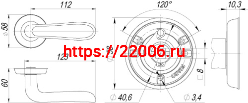 Ручка Fuaro (Фуаро) раздельная VIRGINIA SM AB-7 матовая бронза фото 2