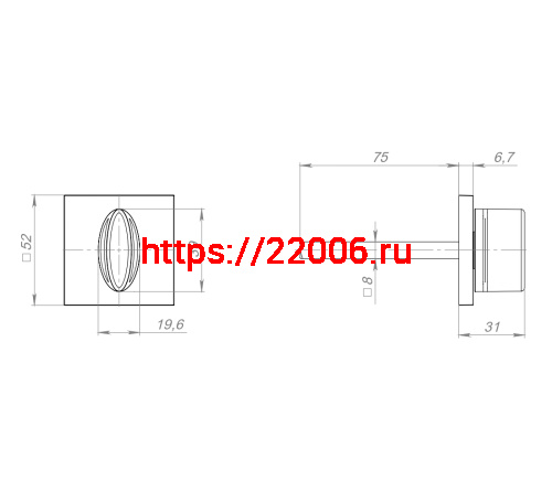 Ручка Fuaro (Фуаро) поворотная BKW8x75.K.TRG52 BL-24 черный ПЛАСТИК фото 3 Ручка Fuaro (Фуаро) поворотная BKW8x75.K.TRG52 BL-24 черный ПЛАСТИК фото 3