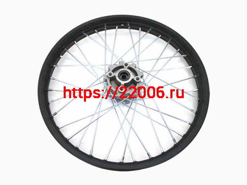 Диск колеса передний стальной на спицах 1.6 - 19" цвет черный, дисковый тормоз ось 15мм KAYO Диск колеса передний стальной на спицах 1.6 - 19" цвет черный, дисковый тормоз ось 15мм KAYO