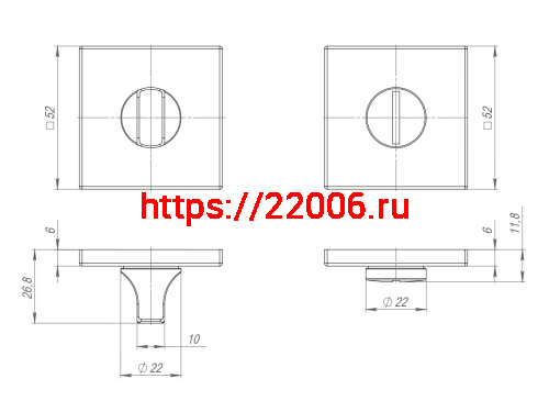 Ручка Punto (Пунто) поворотная BK6.K.ARC.Q52 (BK6 ARC) CP-8 хром фото 3