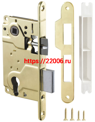 Корпус Armadillo (Армадилло) врезного замка c защёлкой METLH25-50 Box (LH 25-50) GP золото