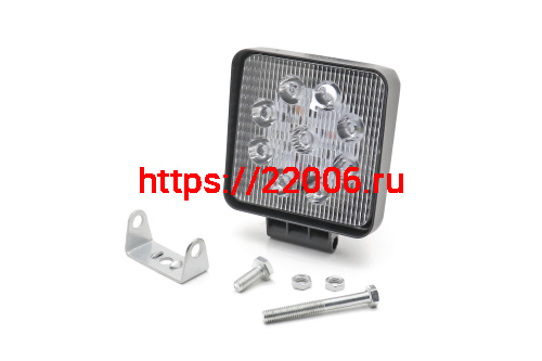 Фара светодиодная 27W 9 диодов SMD, 35мм квадрат. мет. корпус, ближний свет (Flood) фото 2