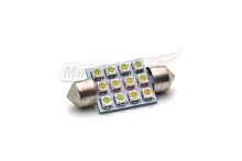 Лампа 12 В T11х36, 12 светодиодов 3528SMD, двухцокольная, подсветки, белая