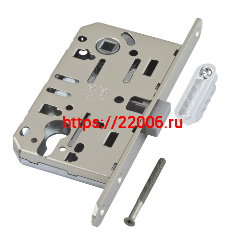 B06103.50.06.640 AGB (АГБ) Корпус врезного замка магнитный под цил. (никель) MEDIANA POLARIS с отв. пл. (скин)
