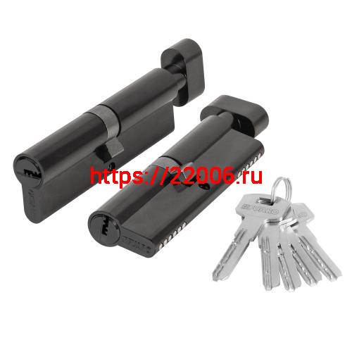 Цилиндровый Fuaro (Фуаро) механизм (200 ZM/100) 2000ZM Knob 100 (50+10+40) BL-24 черный 5Key с вертушкой