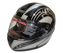 Шлем интеграл KIRIN K71, карбон, черный, красный, серый, размер М