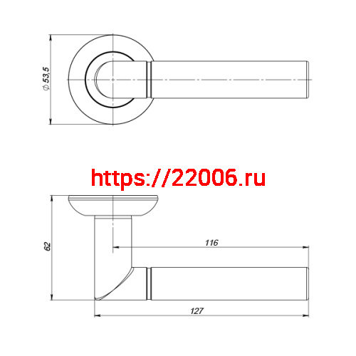 Ручка Punto (Пунто) раздельная R.ZR54.UNI (UNI ZR) SN/CP-3 матовый никель/хром фото 3 Ручка Punto (Пунто) раздельная R.ZR54.UNI (UNI ZR) SN/CP-3 матовый никель/хром фото 3
