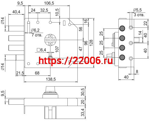 Замок Elbor (Эльбор) накладной сувальдный RеХ.2.16, 5 кл. фото 2 Замок Elbor (Эльбор) накладной сувальдный RеХ.2.16, 5 кл. фото 2