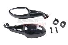 Зеркала (061) пласт. "Каплевидные" Большие объемные черные (в уп. 30 пар)