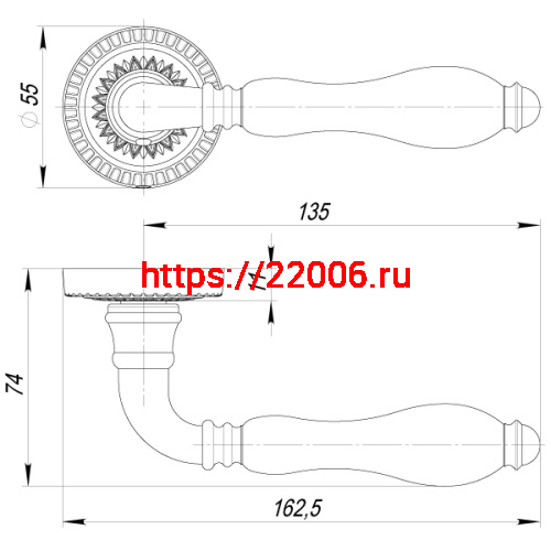 Ручка Armadillo (Армадилло) раздельная R.CL55.Silvia (Silvia CL1) AS/LWP-109 античное серебро/беж.фарфор фото 4