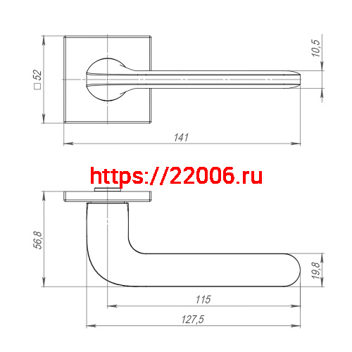 Ручка Punto (Пунто) раздельная K.ARC.Q52.ASPECT BL-24 черный фото 3 Ручка Punto (Пунто) раздельная K.ARC.Q52.ASPECT BL-24 черный фото 3