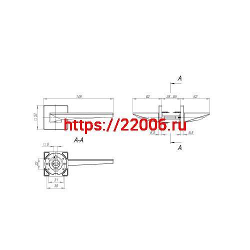 Ручка Fuaro (Фуаро) раздельная K.SL52.PHANTOM (PHANTOM SL) CP-8 хром фото 3