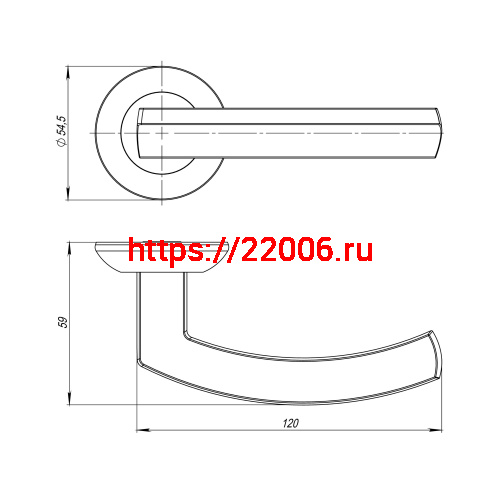 Ручка Ajax (Аякс) раздельная R.JR54.SIGMA (SIGMA JR) SN/CP-3 матовый никель/хром 105мм фото 3