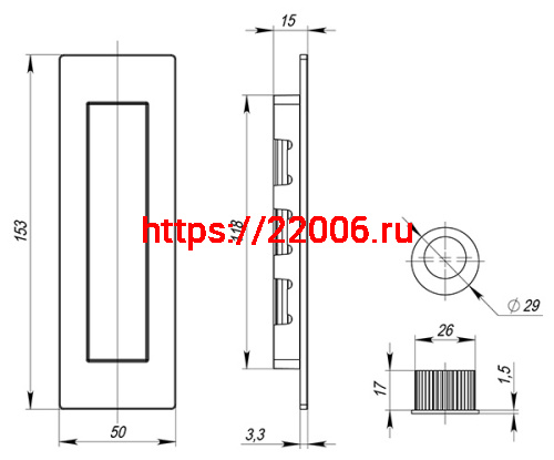 Ручка Armadillo (Армадилло) для раздвижных дверей SH.URB153.010 (SH010 URB) MWSC-33 итальянский тисненый фото 3 Ручка Armadillo (Армадилло) для раздвижных дверей SH.URB153.010 (SH010 URB) MWSC-33 итальянский тисненый фото 3