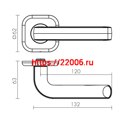 Ручка Fuaro (Фуаро) раздельная K.XL62.TOR (TOR XL) CP-8 хром фото 3