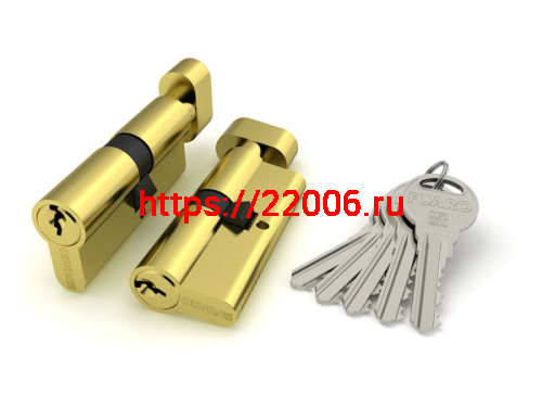 Цилиндровый механизм Fuaro (Фуаро) с вертушкой R302/70 mm (30+10+30) PB латунь 5 кл.