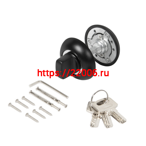 Ручка поворотная Ajax (Аякс) с фиксацией ключом BK6.FIX.JR BL-24 черный фото 5