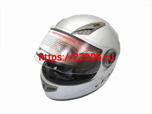 Мотошлем YM-827 серебряный (XL)