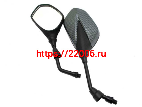 Зеркала заднего вида №69 многогранное, карбон, М10