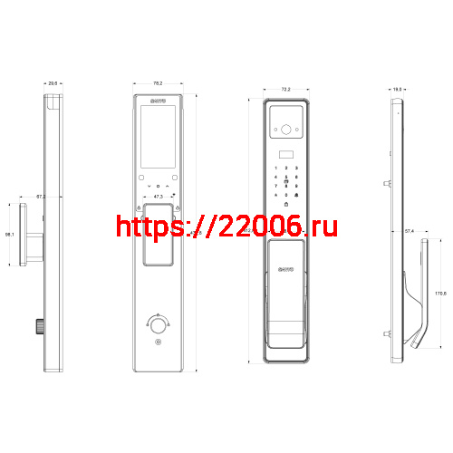 Электронный замок Sanyo D300 Tuya DM70 с WiFi, с распознаванием лиц, черный фото 2 Электронный замок Sanyo D300 Tuya DM70 с WiFi, с распознаванием лиц, черный фото 2