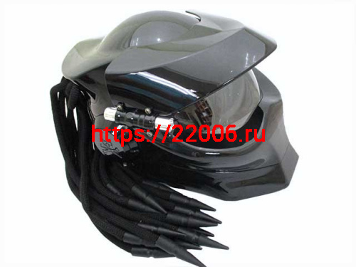 Мотошлем хищник черный (M)