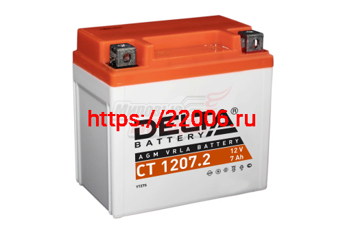 Аккумулятор 12В 7Ач DELTA CT1207.2 (YTZ7S) (кислотный, герметичный) (обрат полярн) (113*69*108мм) Аккумулятор 12В 7Ач DELTA CT1207.2 (YTZ7S) (кислотный, герметичный) (обрат полярн) (113*69*108мм)