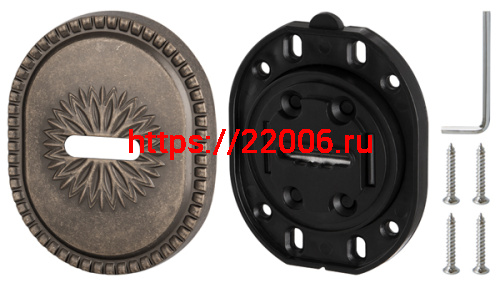 Накладка Armadillo (Армадилло) на сувальдный замок ESC.S-auto.CL/OV (PS-DEC CL) AS-9 античное серебро фото 2