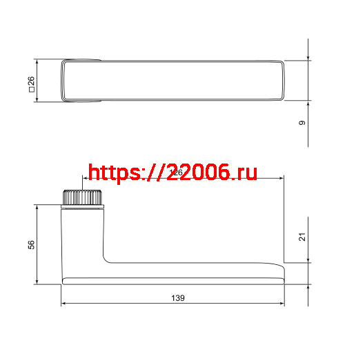 Ручка Punto (Пунто) раздельная K.EL.Q27.GANT BL-24 черный фото 3