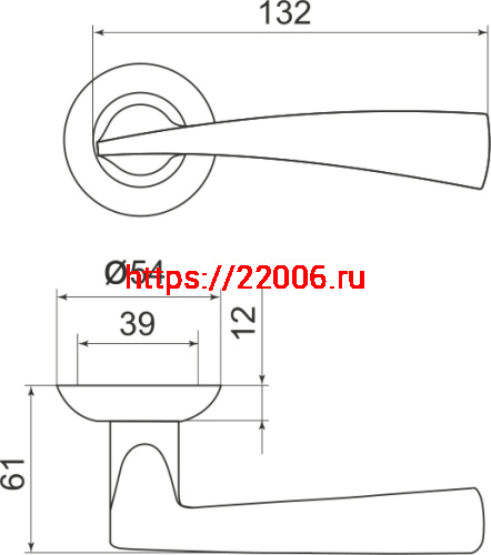 Ручка Armadillo (Армадилло) раздельная R.LD54.Columba (Columba LD80) SN/CP-3 матовый никель/хром фото 3 Ручка Armadillo (Армадилло) раздельная R.LD54.Columba (Columba LD80) SN/CP-3 матовый никель/хром фото 3