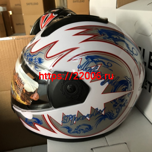 Шлем интеграл "Safelead" HF-110 NEW белый, черный размер M фото 2 Шлем интеграл "Safelead" HF-110 NEW белый, черный размер M фото 2