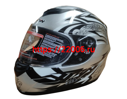 Шлем интеграл KIRIN K-22, черный, черн-крас матовый, черн-крас, размер L фото 2