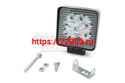 Фара светодиодная 27W 9 диодов SMD, 55мм квадрат. мет. корпус, дальний свет (Spot) Фара светодиодная 27W 9 диодов SMD, 55мм квадрат. мет. корпус, дальний свет (Spot)