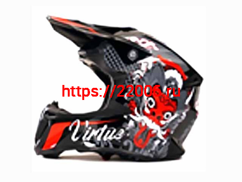 Мотошлем VIRTUE MD-902 Кросс черный с рисунком Дракон (XXL) Мотошлем VIRTUE MD-902 Кросс черный с рисунком Дракон (XXL)