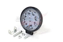 Фара светодиодная 27W 9 диодов SMD, 25мм круг. мет. корпус, ближний свет (Flood)