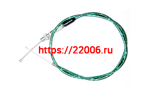 Трос газа с натяжкой (зеленый) для короткоходной ручки Питбайк, TTR Трос газа с натяжкой (зеленый) для короткоходной ручки Питбайк, TTR