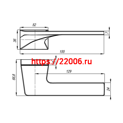 Ручка Punto (Пунто) раздельная K.QSL52.GERMES BL-24 черный фото 3