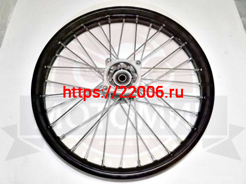 Обод 17" передний спицы, диск. тормоз 1,4-17 (ПИТ-БАЙК) Fighter125 в сборе (ось D12 мм) 4 отв фото 2 Обод 17" передний спицы, диск. тормоз 1,4-17 (ПИТ-БАЙК) Fighter125 в сборе (ось D12 мм) 4 отв фото 2