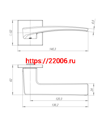 Ручка Punto (Пунто) раздельная K.ARC.Q52.LOTUS SN-3 мат.никель фото 3 Ручка Punto (Пунто) раздельная K.ARC.Q52.LOTUS SN-3 мат.никель фото 3