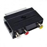 Переходник штекер SCART-3RCA Alencom с переключателем (IN-OUT)