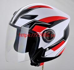 Мотошлем YM-619 Graphics красно-белый (XS) Мотошлем YM-619 Graphics красно-белый (XS)