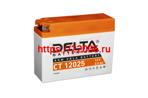 Аккумулятор 12В 2,5Ач DELTA CT12025 (YT4B-BS) (кислотный, герметичный) (боков.полярн) (114*39*87мм) Аккумулятор 12В 2,5Ач DELTA CT12025 (YT4B-BS) (кислотный, герметичный) (боков.полярн) (114*39*87мм)