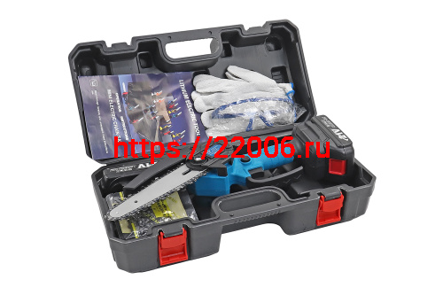 Пила цепная аккумуляторная LITHIUM 6" (700Вт,щеточн., компл: шина,2цепи,2АКБ,ЗУ,перч,очк,кейс,ключи) фото 3