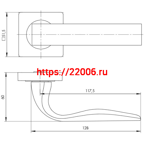 Ручка Ajax (Аякс) раздельная K.JK51.EVO (EVO JK) BL-24 черный фото 2